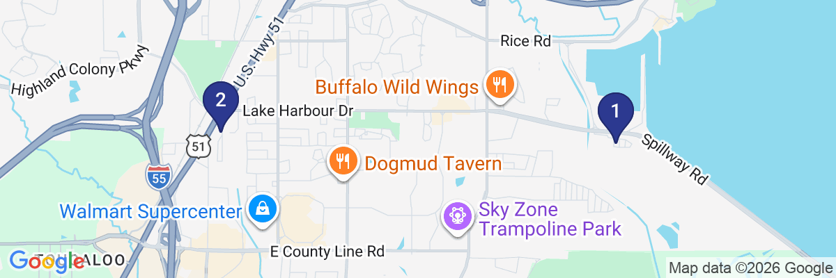 Map showing facility locations
