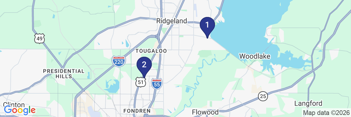 Map showing facility locations
