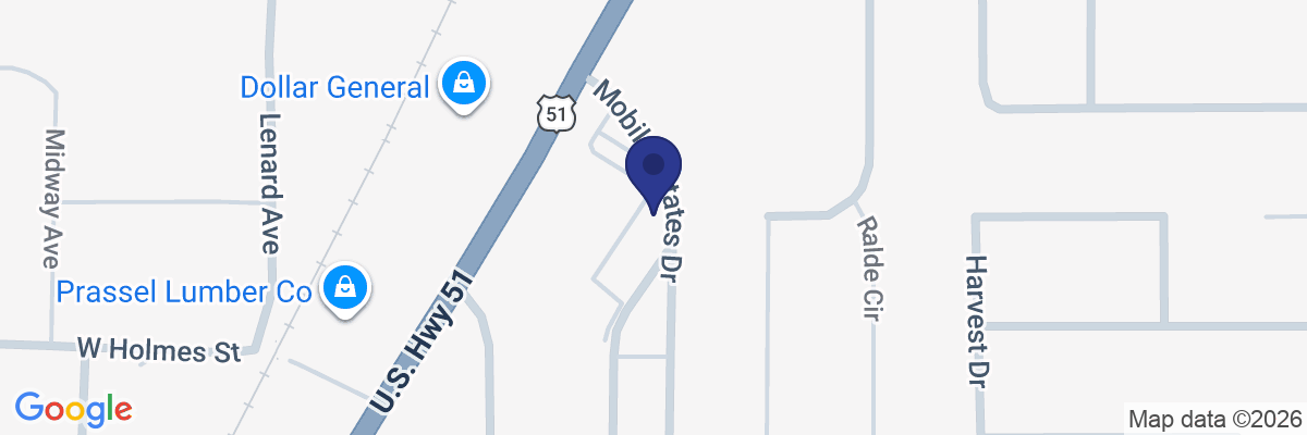 Map showing facility locations