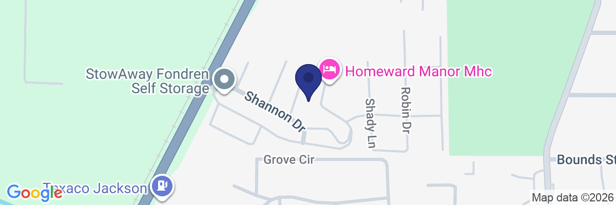 Map showing facility locations