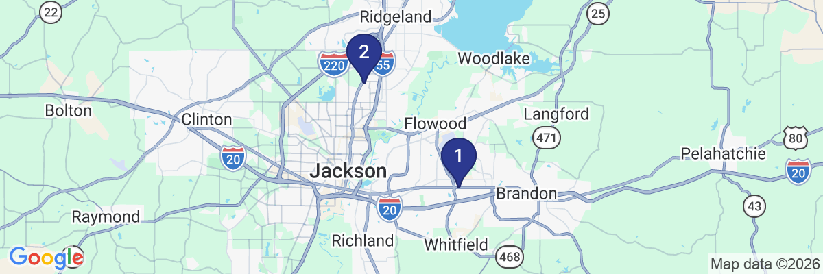 Map showing facility locations
