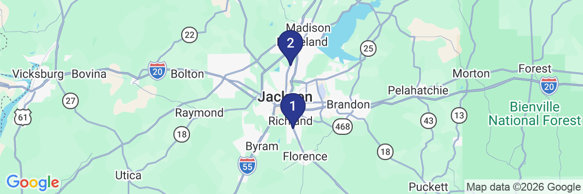 Map showing facility locations