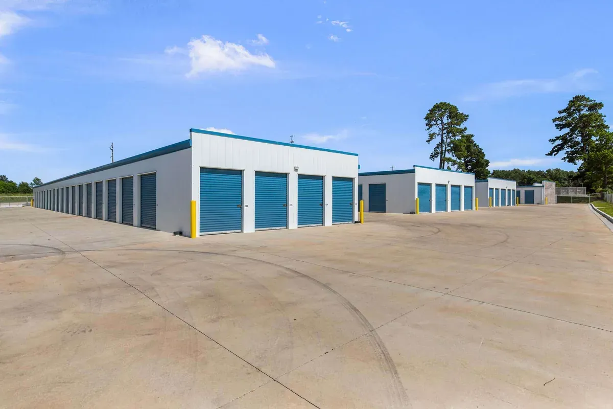 Rows of self storage units