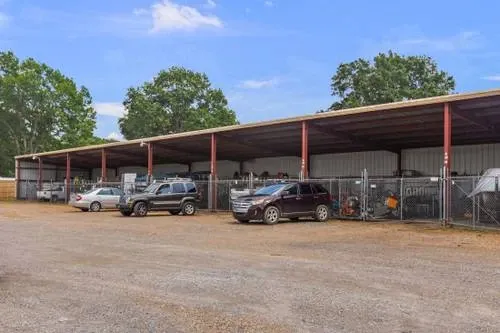 Vehicles parked at storage facility